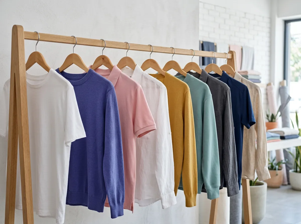 Prendas colgadas en tienda